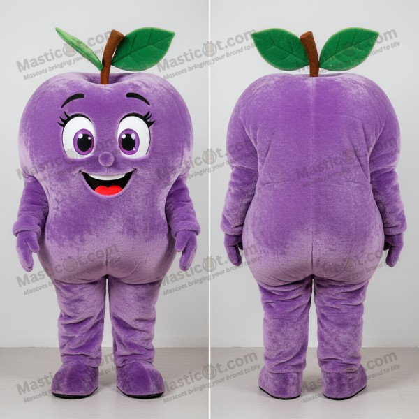 Lavender plush apple mascot - Masticot.com