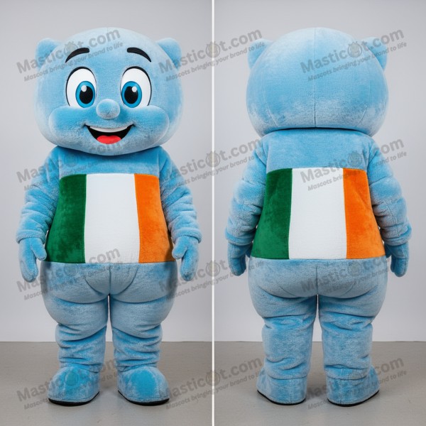 Sky Blue Cartoon Irish Flag Mascot - Masticot.com
