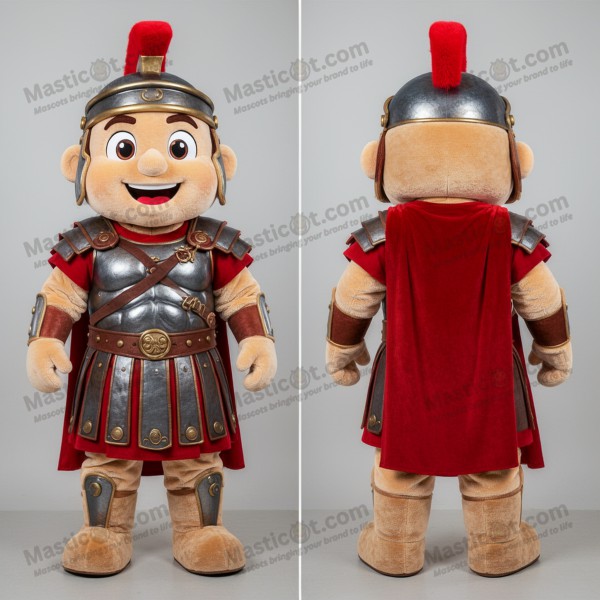 Tan sturdy roman soldier mascot - Masticot.com