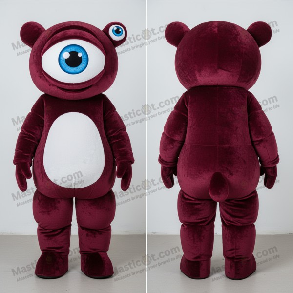 Maroon plush cyclops mascot - Masticot.com