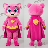 Pink sød superhelt-maskot - Superhelt - MASTICOT_43105 - Masticot.com