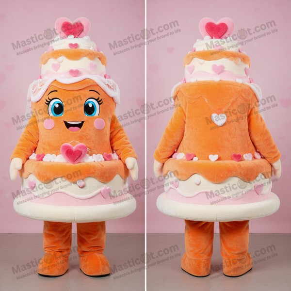 Costume de gâteau de mariage velouté orange vif -