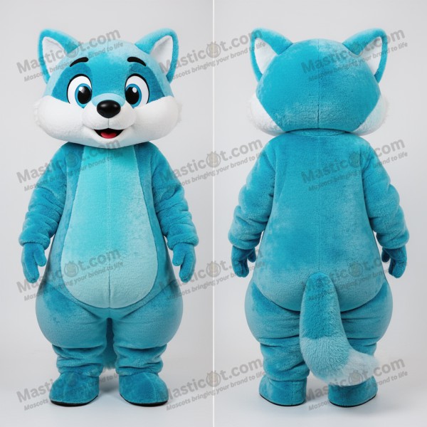 Turquoise plush marten mascot - Masticot.com