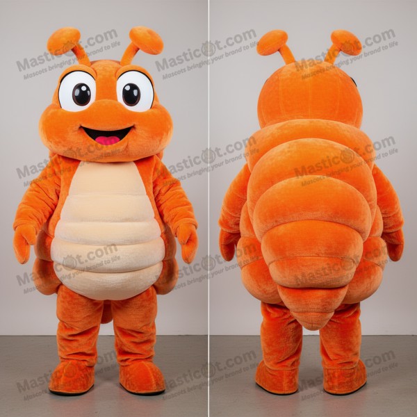 Animovaný maskot krab v zářivě oranžové barvě - Krab poustevník - MASTICOT_4288 - Masticot.com