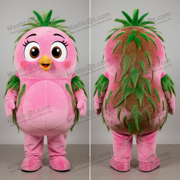 Soft pink rounded kiwi mascot - Masticot.com