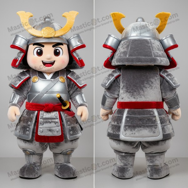 Silver Velvety Samurai Mascot - Masticot.com