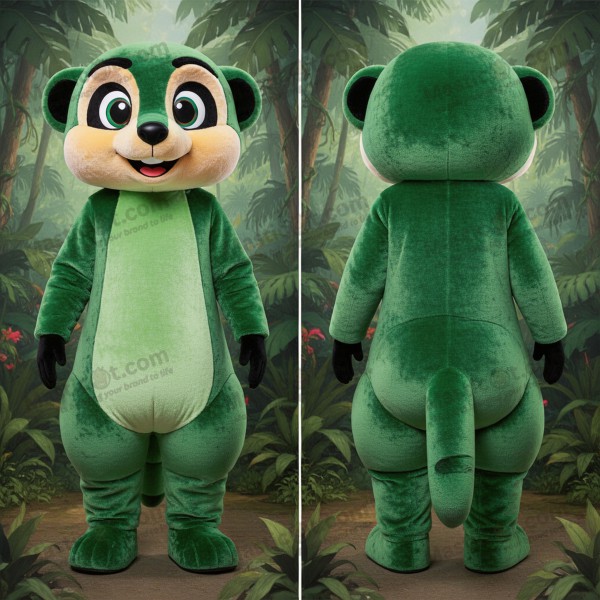 Forest green playful meerkat mascot - Masticot.com