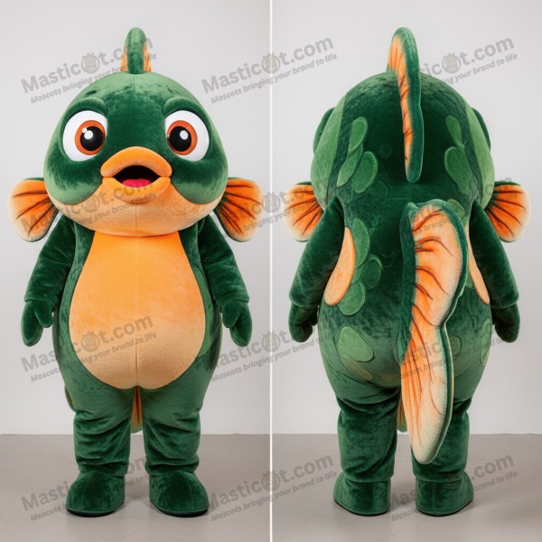 Forest green rounded goldfish mascot - Masticot.com