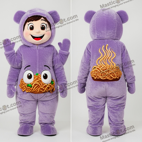 Lavendlový veselý maskot pad thaj - Pad Thai - MASTICOT_43435 - Masticot.com