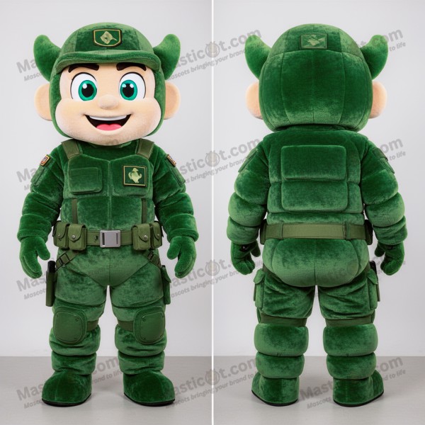 Forest green heroic commando mascot - Masticot.com