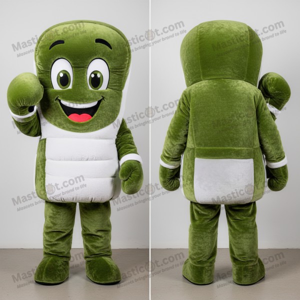 Olive green boxing glove mascot - Masticot.com