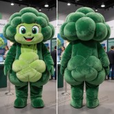Bosgroene bloemkool mascotte met bladeren - Bloemkool - MASTICOT_403 - Masticot.com