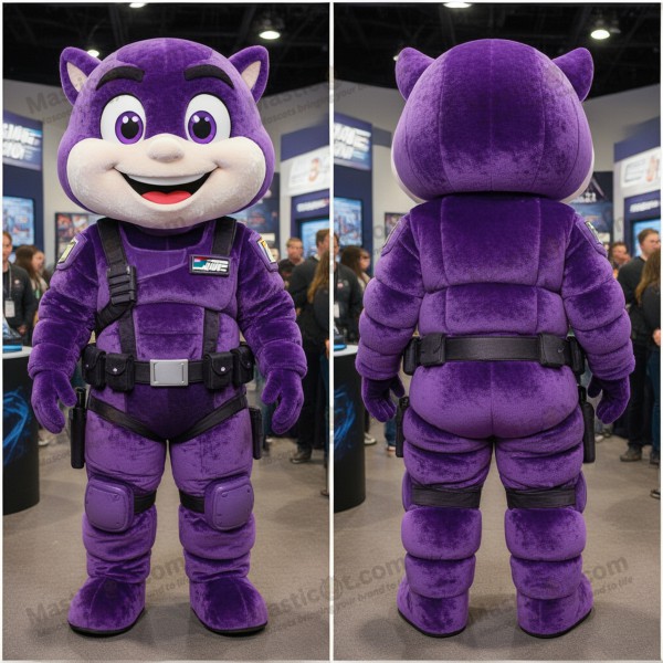 Purple velvety gi joe mascot - Masticot.com