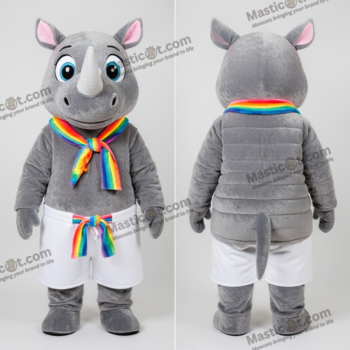 Mascotă rinocer gri din pluș - Rinocer - MASTICOT_43722 - Masticot.com