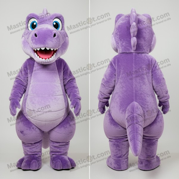 Lavender playful allosaurus mascot - Allosaurus -