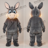 Samtiges graues, verspieltes Eselsmaskottchen - Esel - MASTICOT_43785 - Masticot.com