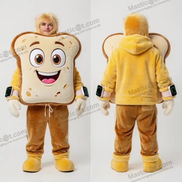 Creamy golden grilled cheese sandwich mascot - Grilled Cheese Sandwich - MASTICOT_43801 - Masticot.com