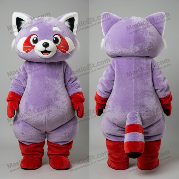 Lavender plush red panda mascot - Masticot.com