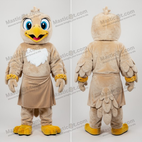 Beige Cartoon Eagle Mascot - Masticot.com