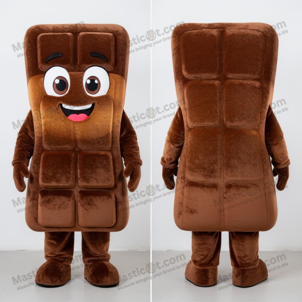 Brown rounded chocolate bar mascot - Masticot.com