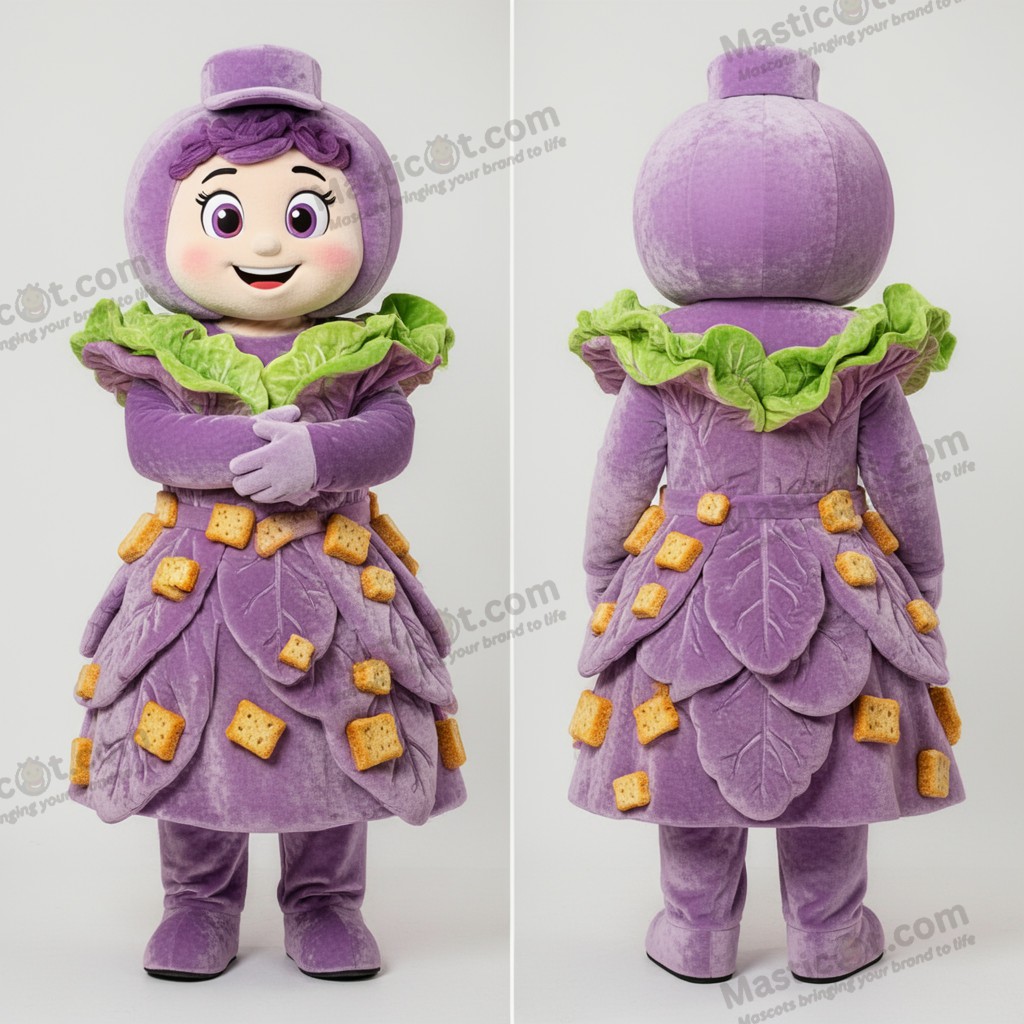 Mascote de Salada Caesar de Pelúcia em Lavanda - Salada Caesar - MASTICOT_44425 - Masticot.com