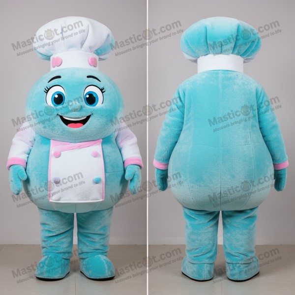 Cyan round chocolatier mascot - Masticot.com