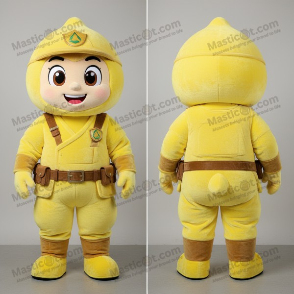 Maskot vojáka letectva – citronově žlutá, široká ramena -