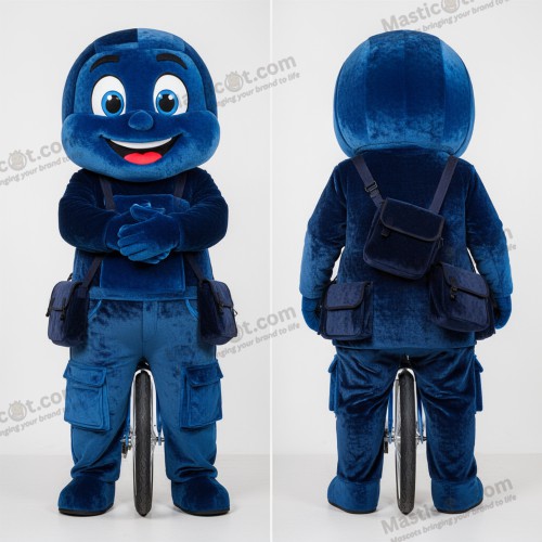 Mascotte del Giocoliere su Monociclo Blu Cobalto - Monociclista - MASTICOT_44456 - Masticot.com