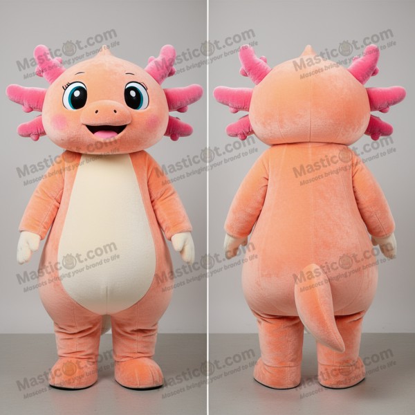 Peach Cartoon Axolotls Mascot - Masticot.com