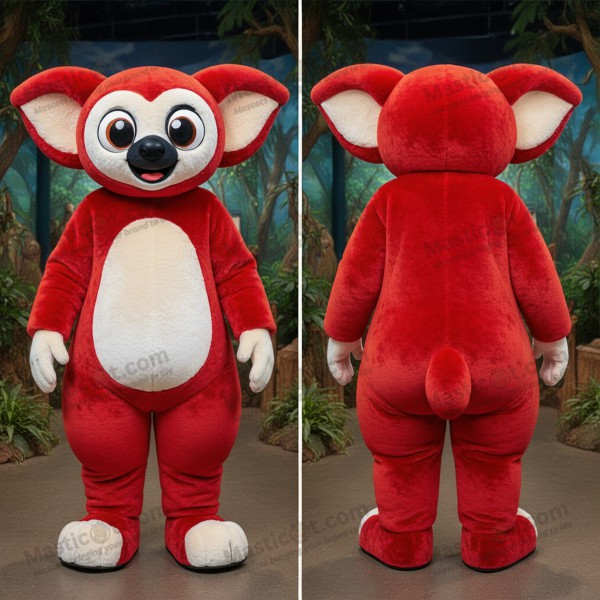 Červený Kreslený Ayeaye Maskot - Masticot.com