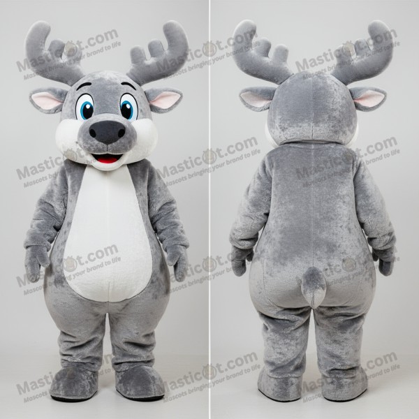 Mascota de alce aterciopelado plateado - Masticot.com