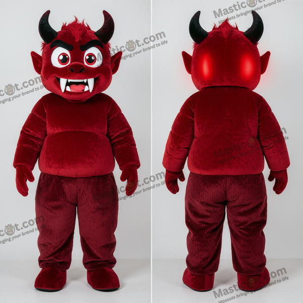 Djup röd demonmaskot - Demon - MASTICOT_44752 - Masticot.com