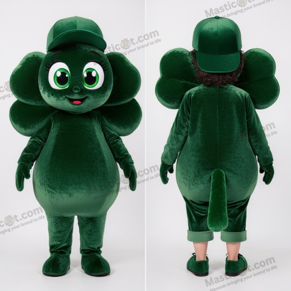 Mascota de trébol de cuatro hojas verde esmeralda - Trébol de Cuatro Hojas - MASTICOT_44852 - Masticot.com