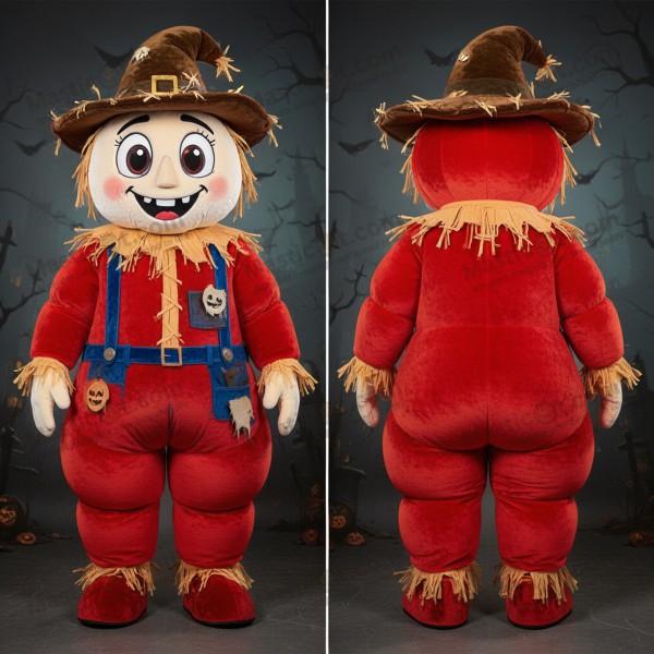 Russet brown cheerful scarecrow mascot - Masticot.com