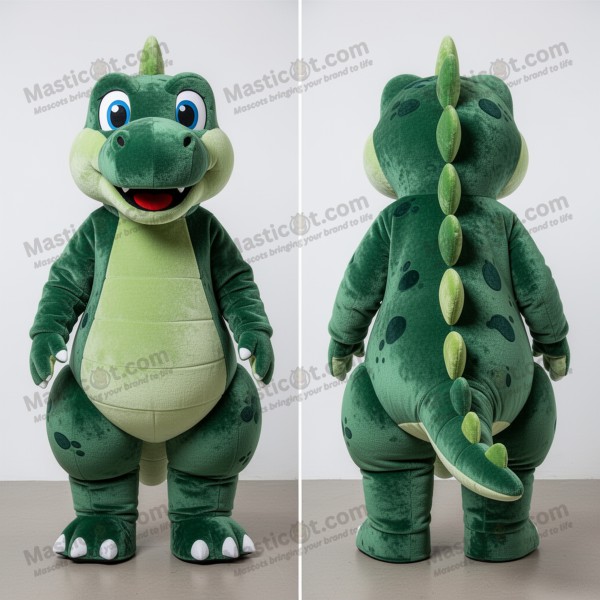 Mascotă stegosaurus prietenoasă, verde pădure - Masticot.com