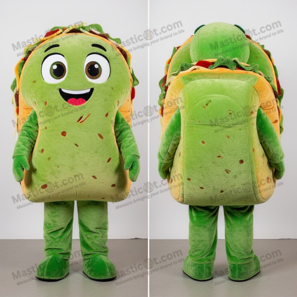 Disfraz de mascota de tacos verde vibrante - Masticot.com