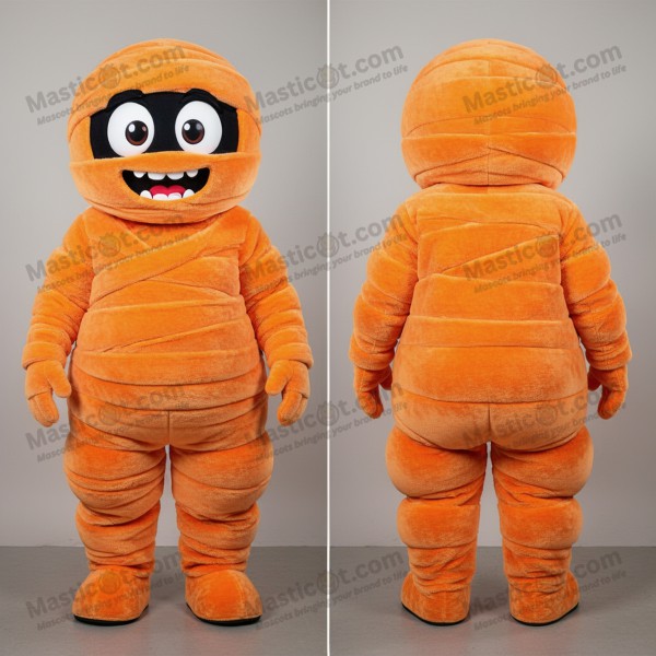 Rust orange velvety mummy mascot - Masticot.com