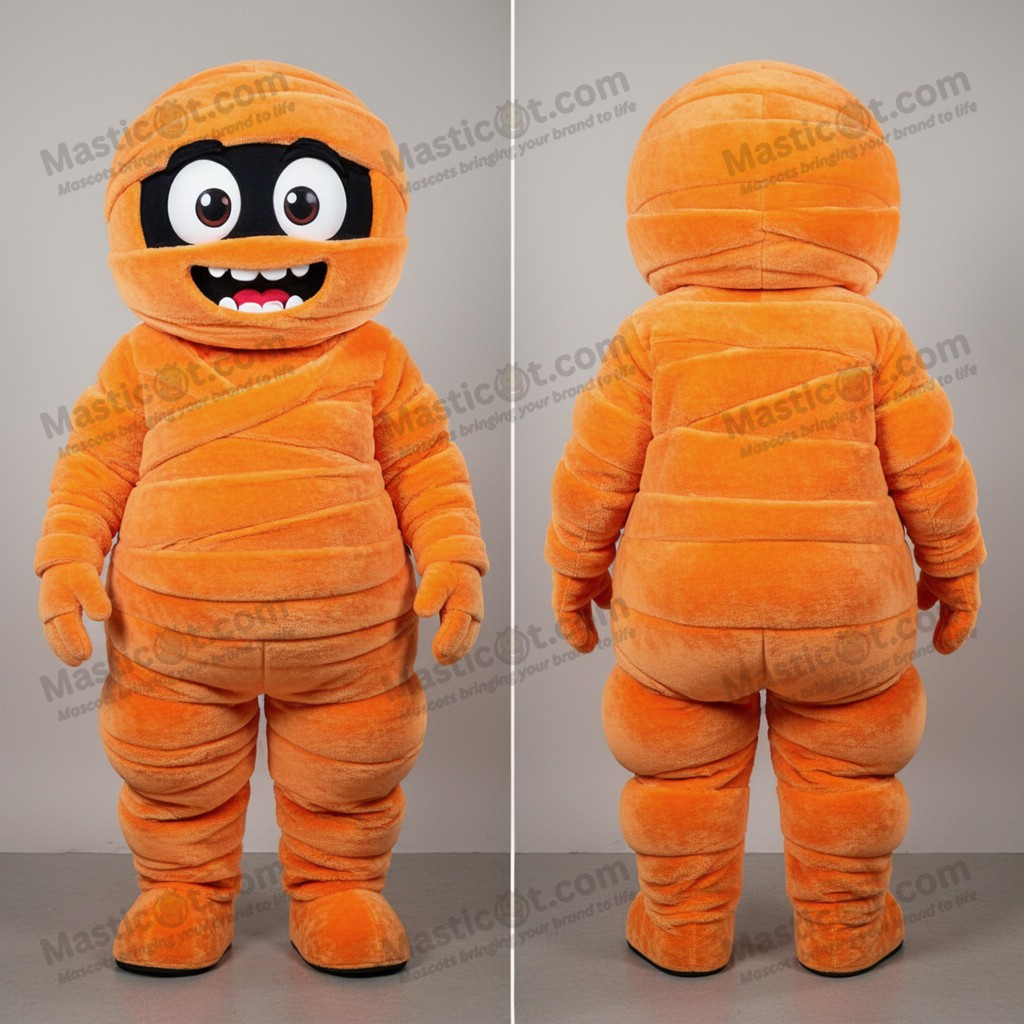 Rust orange velvety mummy mascot - Masticot.com