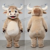 Beige Fluffy Yak Mascot - Masticot.com
