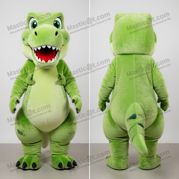 Lime Green Cartoon Tyrannosaurus Mascot - Masticot.com