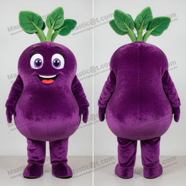 Velvety Violet Cartoon Beet Mascot - Masticot.com