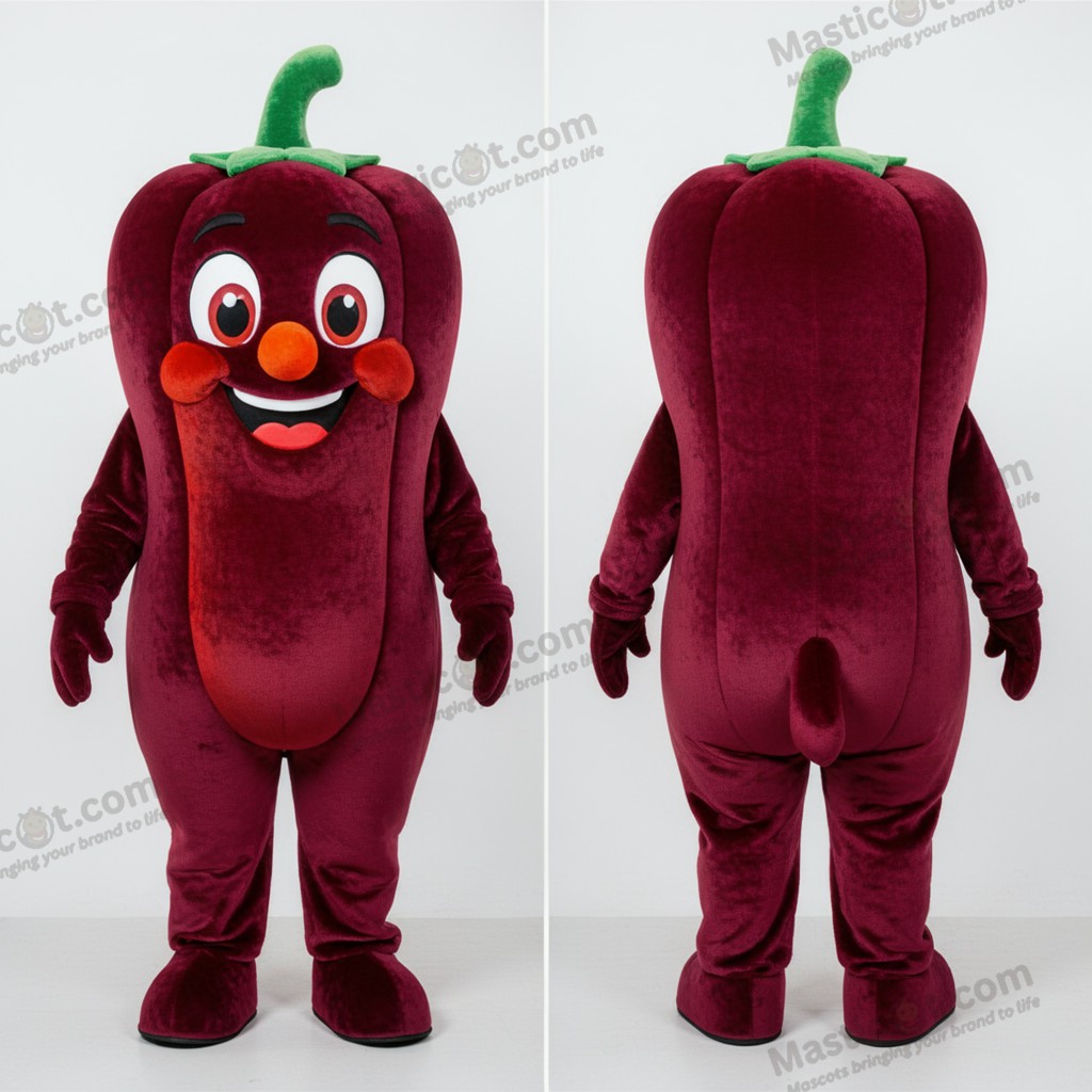 Mascotă ardei rotunjit bordo - Piper - MASTICOT_45366 - Masticot.com