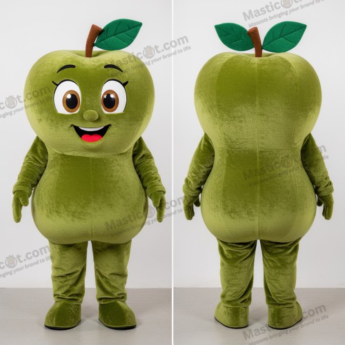 Zelený plyšový jablečný maskot - Jablko - MASTICOT_45387 - Masticot.com