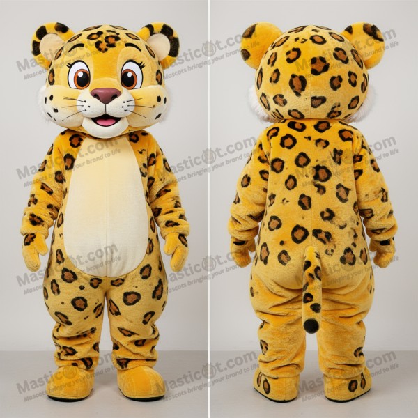 Golden yellow spotted leopard mascot - Masticot.com