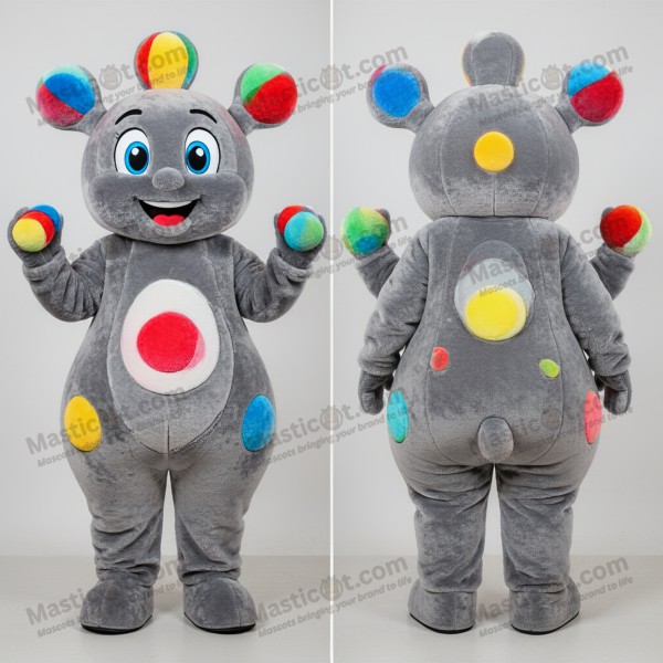 Mascotte de jongleur gris éclatant - Masticot.com