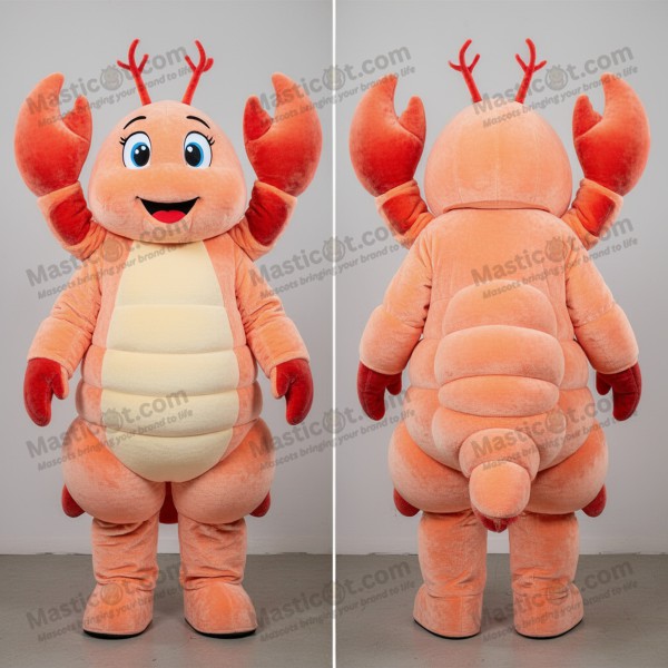 Peach Soft-Sculpted Lobster Mascot - Masticot.com
