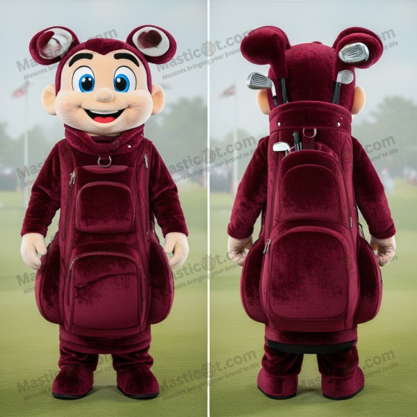 Mascota de Bolsa de Golf de Terciopelo Granate -