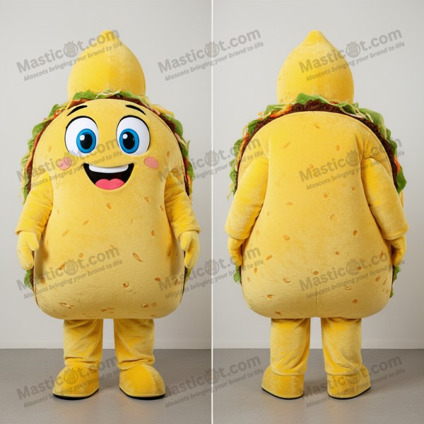 Mascota de taco alegre amarillo limón - Masticot.com