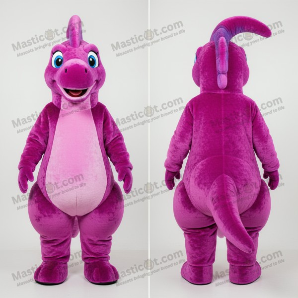 Magenta Cartoon Parasaurolophus-Maskottchen - Masticot.com