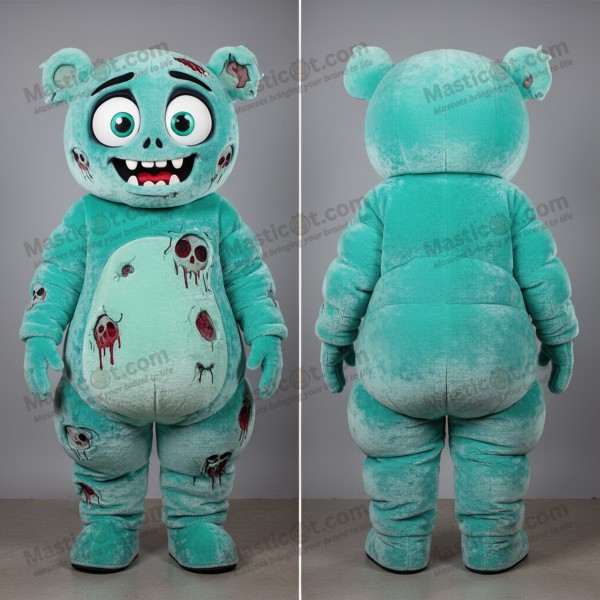 Turquoise Rounded Undead Mascot - Masticot.com